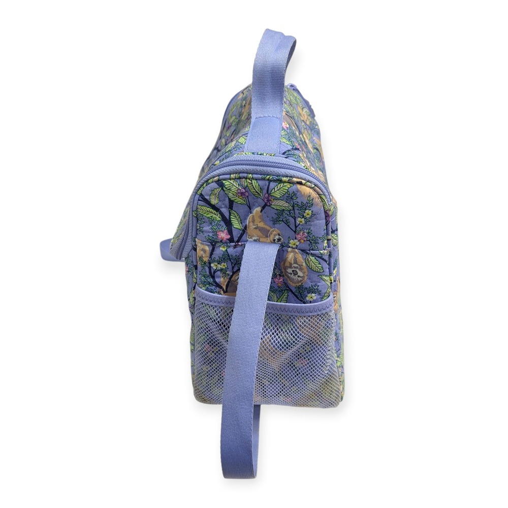 Vera Bradley Sloth Quilted Insulated Lunch Cooler Bag Purple Adjustable Strap - Picture 4 of 8